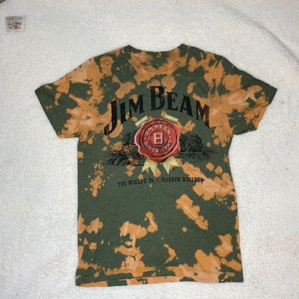 Custom Bleached Jim Beam T-Shirt- Size: Small